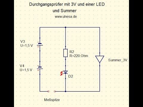 karıştırıcı iki yüzlü Tarihçi Durchgangsprüfer mit einer LED und einen Summer Teil 2 | Led, Summer, Teilchen karıştırıcı iki yüzlü Tarihçi Durchgangsprüfer mit einer LED und einen Summer Teil 2 | Led, Summer, Teilchen
