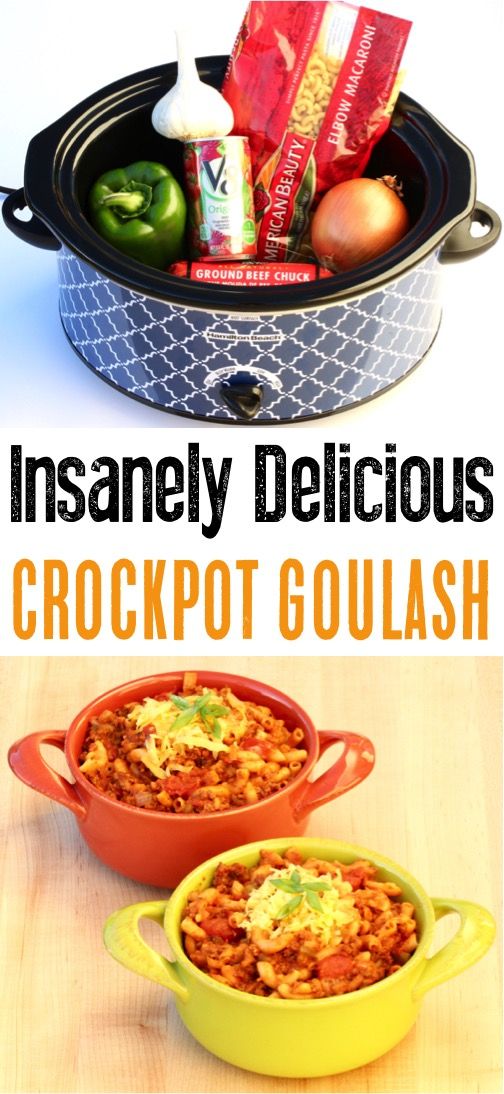 Goulash Recipes For Crock Pot Easy Slow Cooker Goulash Recipe This Simple Crock Pot Dinner Will Satisfy Your Comfort Food Cravin Goulash Recipes Easy Goulash Recipes Easy Crockpot Dinners