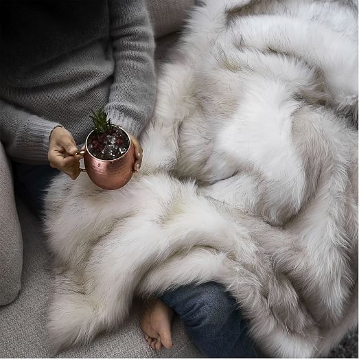 Faux Fur Brushed Tips Throw | west elm