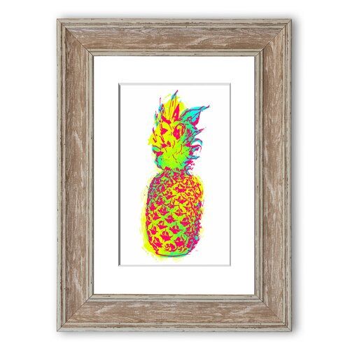 East Urban Home Pop Art Pineapple Framed Graphic Art Pop Art Art Framed Wall Art