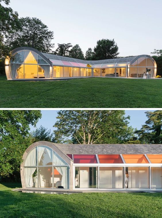 Colorful Skylights And A Curvaceous Design Are Features Of The Cocoon House