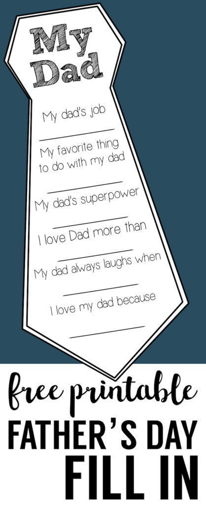 Fathers Day Free Printable Cards. DIY Fathers Day fill in cards are a great fathers day craft. Easy Fathers Day homemade gifts for Dad and Grandpa.
