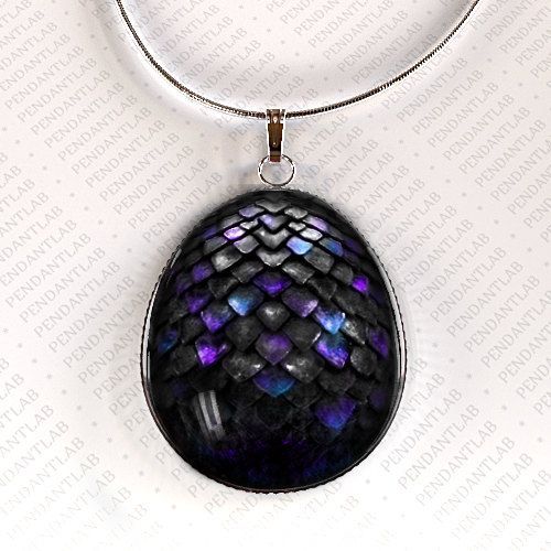 UK GREEN DRAGON EGG PENDANT NECKLACE Jewellery Gift Idea Gothic Steampunk Scale