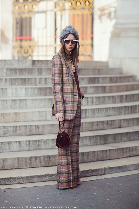 Plaid is a great way to make a suit stand out. Argent's Plaid Crossover Blazer and Plaid Cropped Pant will look great with a simple white tee.
