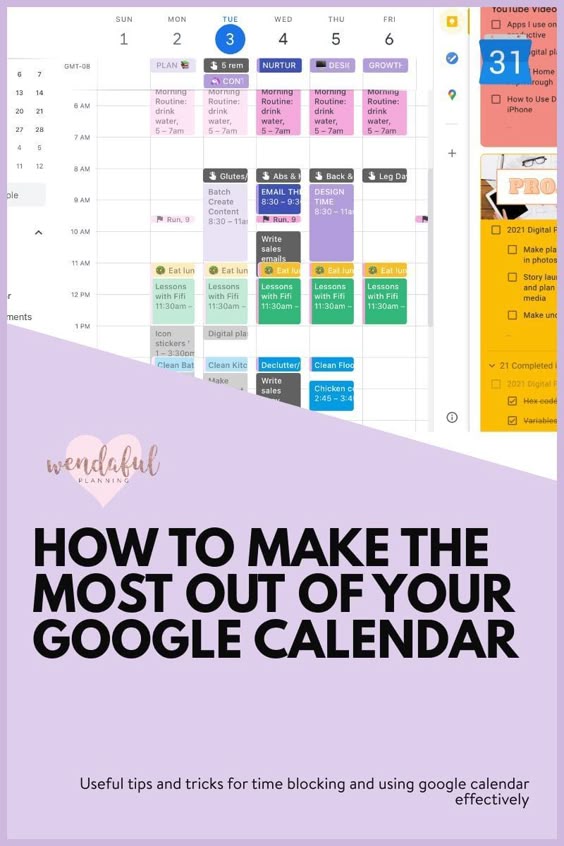 How to Make the Most Out of Your Google Calendar | Wendaful Planning