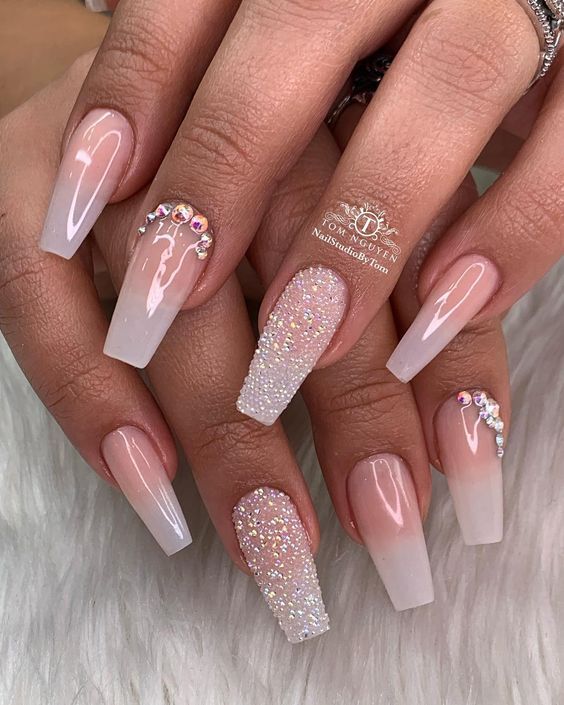 picture One Color Popular Acrylic Nails Coffin 36 awesome ombre nails coffin glitter