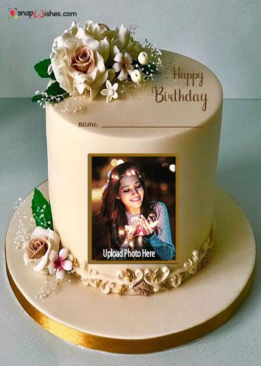 Birthday Cake with Photo Edit Option - Name Photo Card Maker