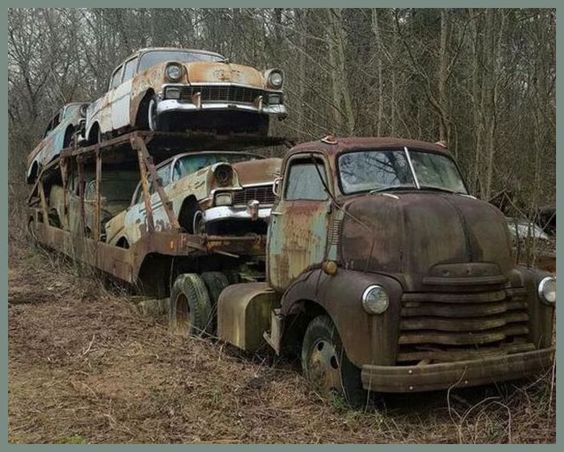 ABANDONED TRANSPORTER WITH CARS