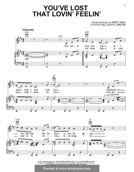 You Ve Lost That Lovin Feelin By B Mann C Weil On Musicaneo Sheet Music Lovin Piano Music You Ve Lost That Lovin Feelin By B Mann C Weil On Musicaneo Sheet Music Lovin Piano Music