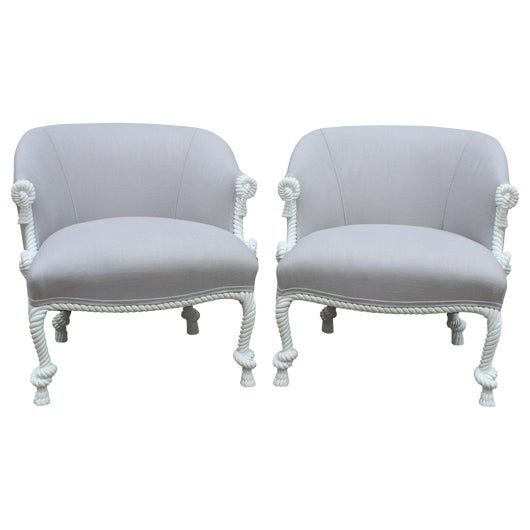 Carved Rope And Tassel Armchair Armchair Side Chairs Chair