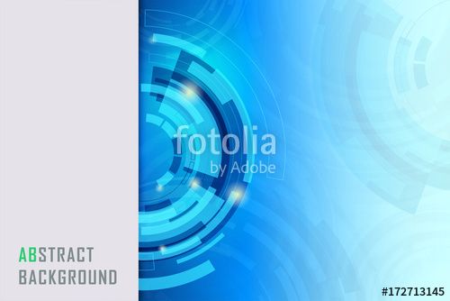 Vector Blue Geometric Technology Background With Gear Shape