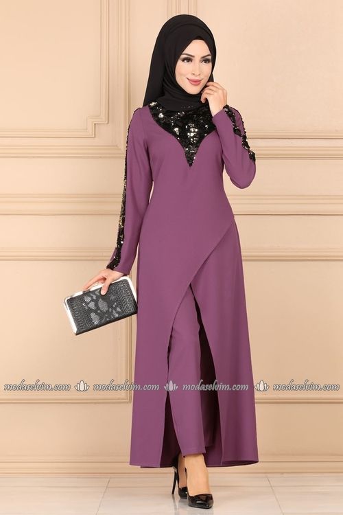 Degrade Tunik Pantolon Ikili Abiye Takim Pudra Nesrin Emniyetli Moda Stilleri Tunik Giyim