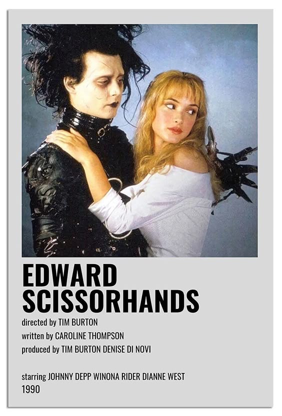 WERUTO Edward Scissorhands Poster,Posters For Room Aesthetic 90S,Canvas Wall Art Living Decor Vintage Posters & Prints Bedroom Women Classroom Grunge Indie Pink Unframed 12x18 inches, 12inchx18inch