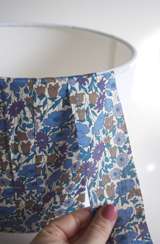 Diy Liberty Lampshade At Home In Love Makeover Cover Fabric Diy Liberty Lampshade At Home In Love, How To Recover A Lampshade With Material