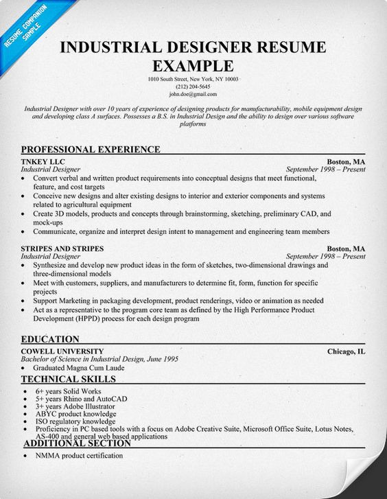 product designer resumes