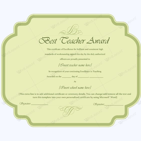 Best Teacher Award Certificate Template Word #award #certificate - certificate of excellence template word Best Teacher Award Certificate Template Word #award #certificate - certificate of excellence template word