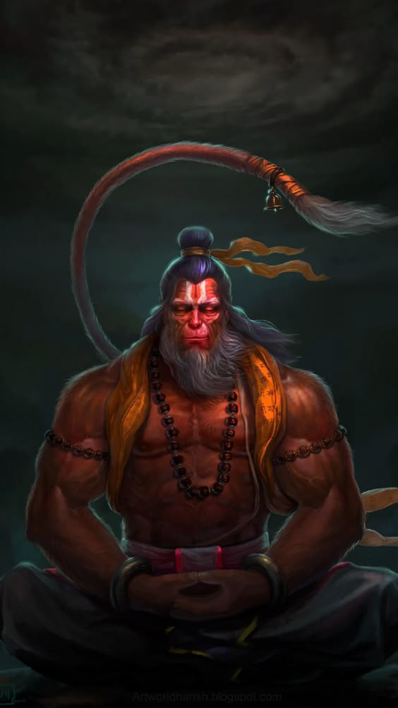 Lord Hanuman Meditation IPhone Wallpaper - IPhone Wallpapers