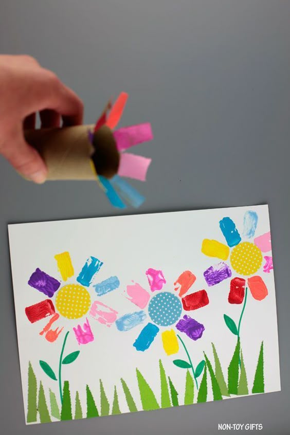 Paper Roll Flower Art For Kids - Easy Rainbow Flowers#art #easy #flower #flowers #kids #paper #rainbow #roll