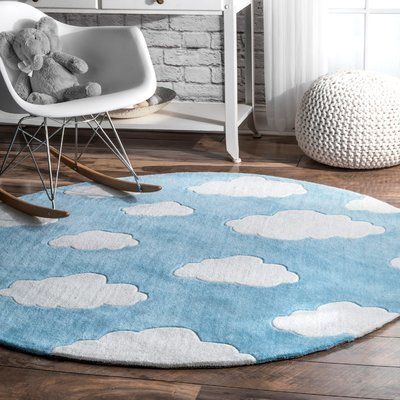 Lily Cloudy Sachiko Hand Tufted Blue Area Rug Rug Size Rectangle 7 6 X 9 6 Area Blue Kids Area Rugs Cool Rugs Blue Area Rugs