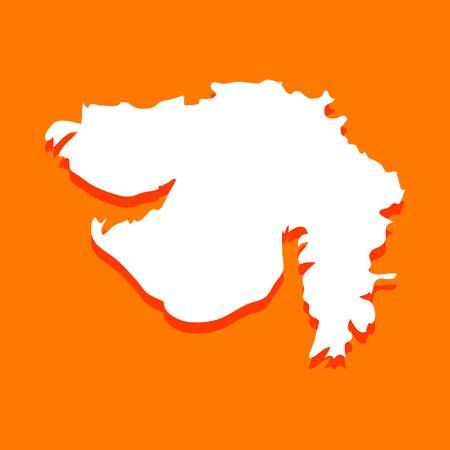 Illustration of Indian state Gujarat map for Gujarat Day, is a state holiday in Indian state of Gujarat, commemorating the formation of the state of Gujarat.