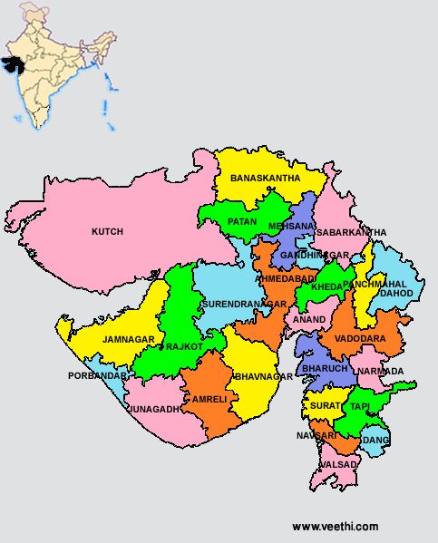 Gujarat Districts Map