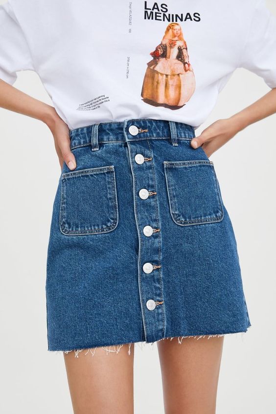 MINI JUPE EN JEAN MINI JUPE EN JEAN - Mini-JUPES-FEMME | ZARA France #denim #a #line #skirt
