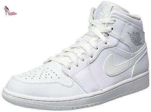 Nike Air Jordan 1 Mid, Chaussures de Basketball Homme, Blanc Cassé ... Nike Air Jordan 1 Mid, Chaussures de Basketball Homme, Blanc Cassé ...