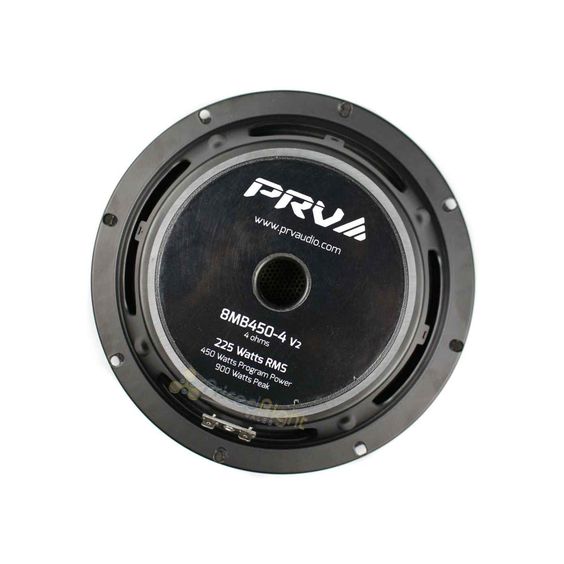 PRV 8" Mid Bass Loudspeaker 450 Watts Max Car Audio 8MB450-4 V2 4 Ohm Version condition: New MPN: 8MB450-4 V2Country/Region of Manufacture: ChinaCalifornia Prop 65 Warning: This Product contains chemicals known to the State of California to cause Cancer, and birth defects or other reproductive harm.Custom Bundle: NoModified Item: NoStyle: Midbass SpeakerColor: BlackSize: 8"Design: Mid Bass LoudspeakerBrand: PRV AudioType: Mid-Range Speaker(s)Speaker Size: 8in.Model: PRV Audio 8MB450-4 V2RMS Powe