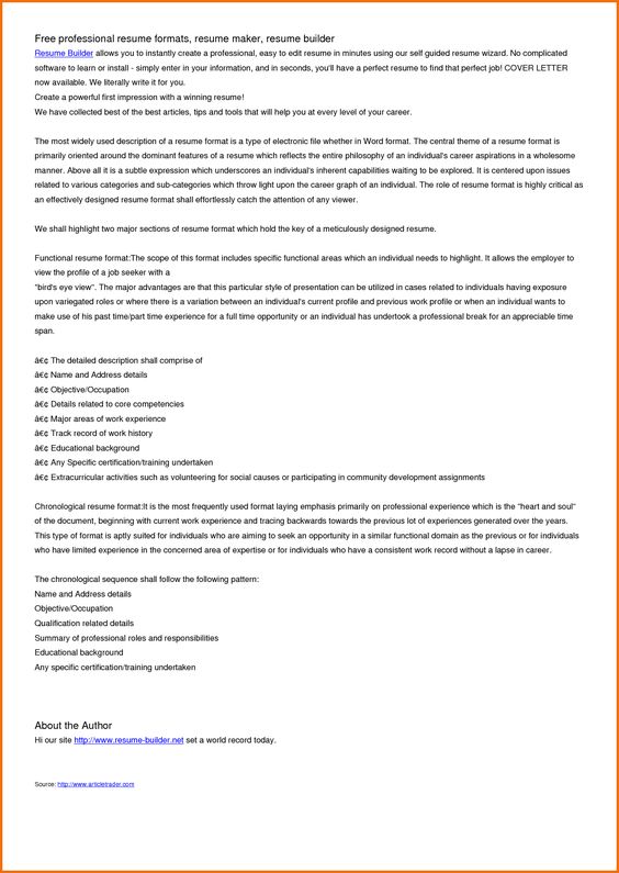 free professional resume formats maker builder templates download - formats for a resume free professional resume formats maker builder templates download - formats for a resume