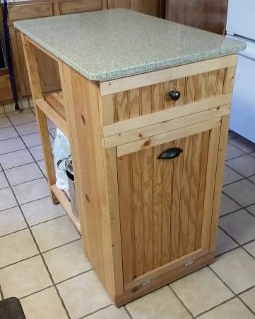 Small Kitchen Island Trash Bin Built In Diy Cart Cabinets Small Kitchen Island Trash Bin Built, Kitchen Island With Trash Compartment