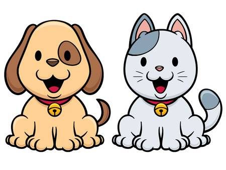 Stock Photo Disegni Di Animali Carini Gatti Cartoni Animati E Cani