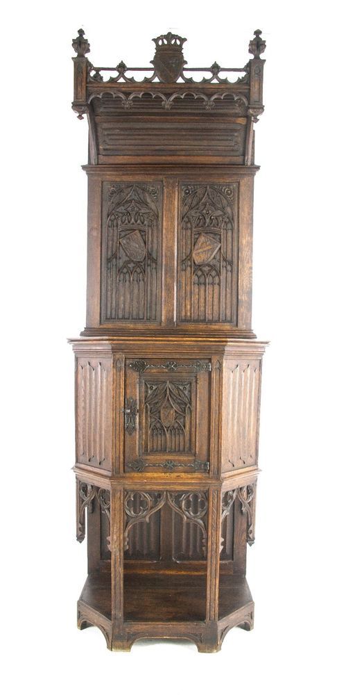 Ornate Gothic Cabinet Antique Cabinet Argenterie Cabinet France