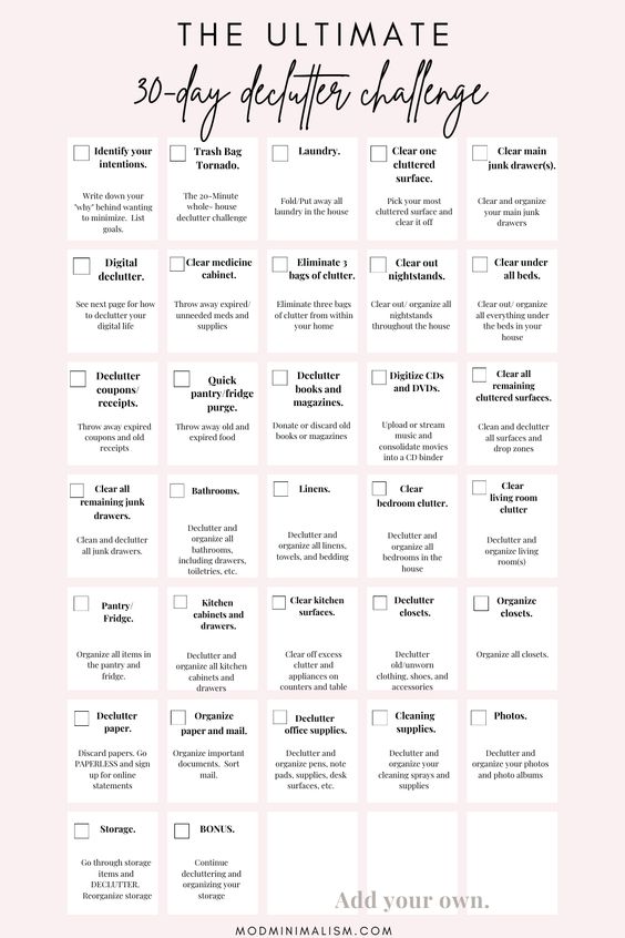 FREE 30 Day Decluttering Challenge | 30 Day Minimalism Challenge | Declutter and Organize