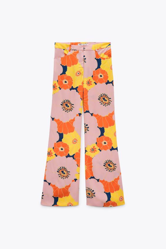FLORAL PRINT TROUSERS Zara