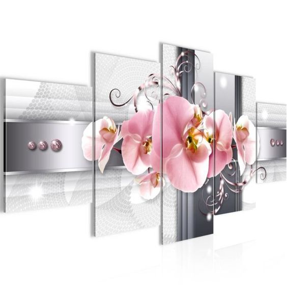 MADE IN GERMANY Bilder Blumen Magnolien Wandbild Vlies Fertig zum Aufh/ängen 207212a Leinwand Bild XXL Format Wandbilder Wohnzimmer Wohnung Deko Kunstdrucke Rosa 1 Teilig