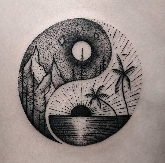 Zen Tattoo Don T Want Yin Yan Tattoo But I Love This Art The Dot Work Shading Circular Shape Tattoo Photography Cute Tattoos Tattoos