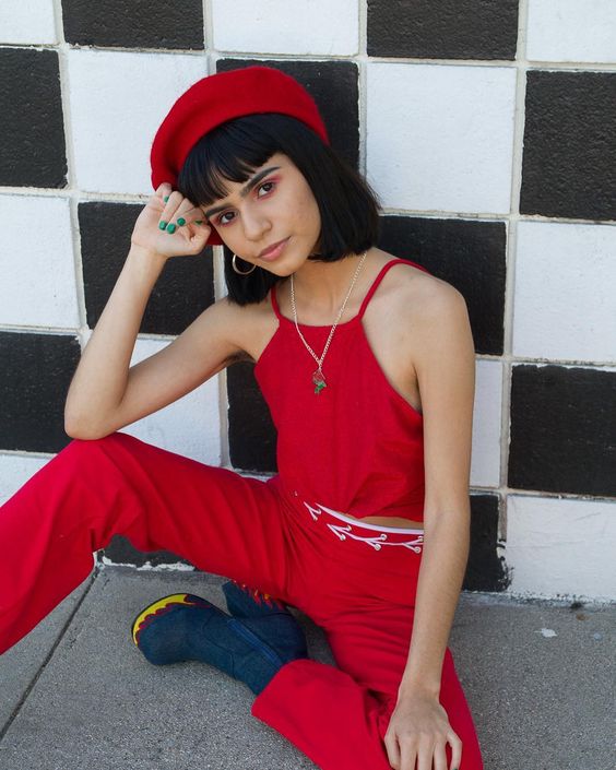 @groovyless by @bratmitzvah in hat necklace top and pants up now in the shop