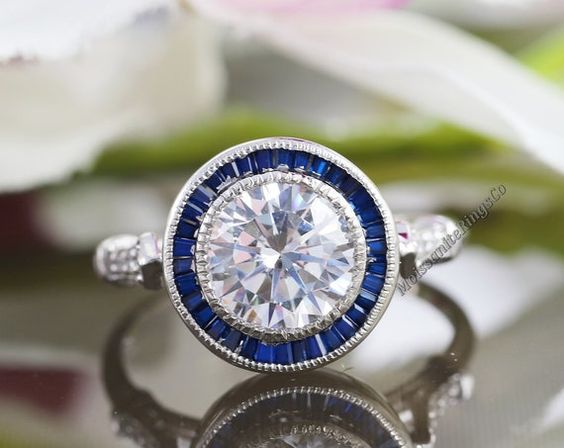 Antique 2.25ct White Round Diamond Art Deco Engagement Ring 925 Sterling Silver Antique 2.25ct White Round Diamond Art Deco Engagement Ring 925 Sterling Silver