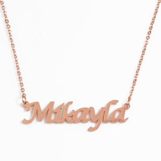 Zacria Audrey Name Necklace Silver Tone