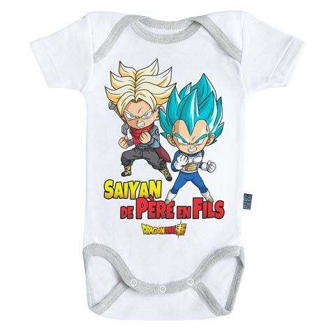 Body B/éb/é Manches Courtes Parent Licence Officielle Baby Geek Goku Dragon Ball Super /™