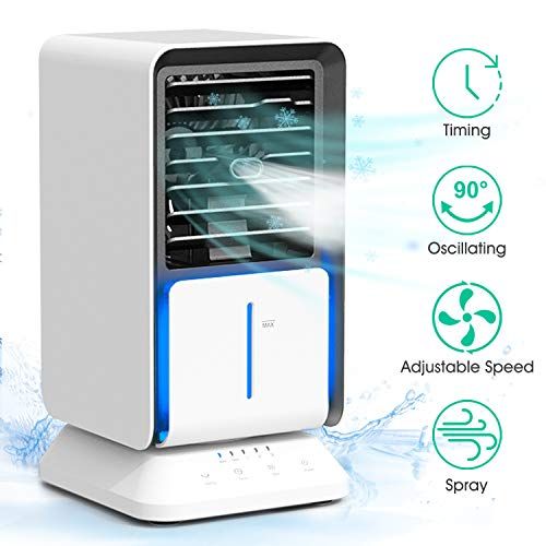 Portátil Mini Aire Acondicionado Humidificador Ventilador Escritorio Silencioso Portátil Mini Aire Acondicionado Humidificador Ventilador Escritorio Silencioso