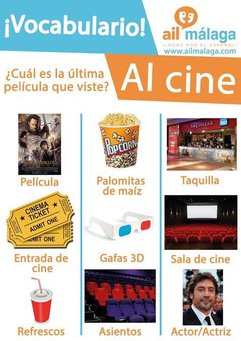 Vocabulario Cine Learning Spanish Vocabulary Learning Spanish Spanish Language Learning