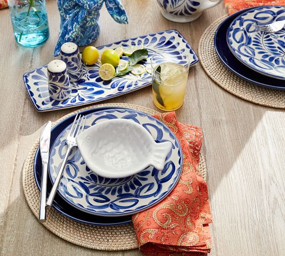 Blanket Stitch Rug Pottery Barn Kids Blue Placemats Lr Home Placemats