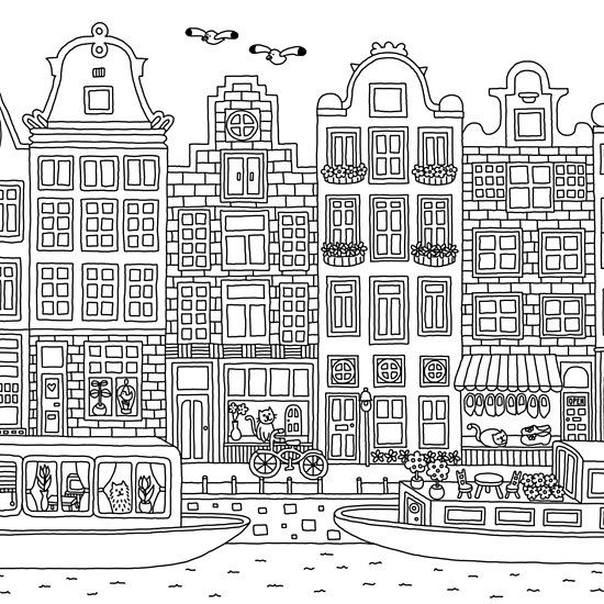 Amsterdam Houses Postcard Found On Polyvore Featuring Home Home