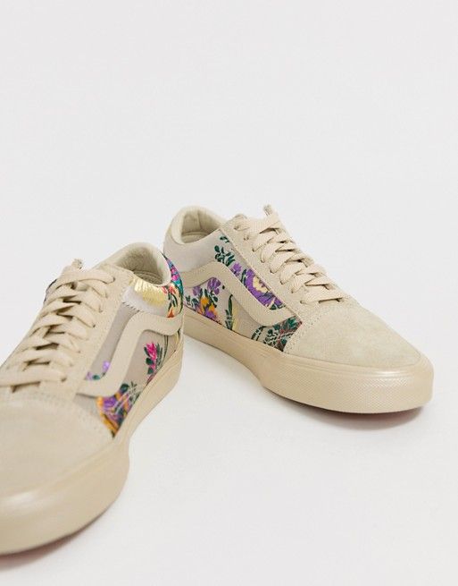 vans beige floral vans beige floral