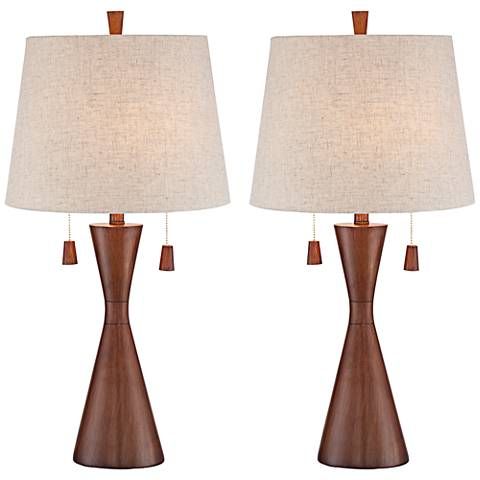Omar Warm Brown Hourglass Table Lamp Set Of 2 17p81 Lamps Plus In 2021 Sets Modern Omar Warm Brown Hourglass Table Lamp, Floor And Table Lamp Sets Contemporary