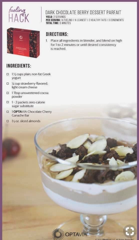 Optavia Chocolate Cherry Shake Hack