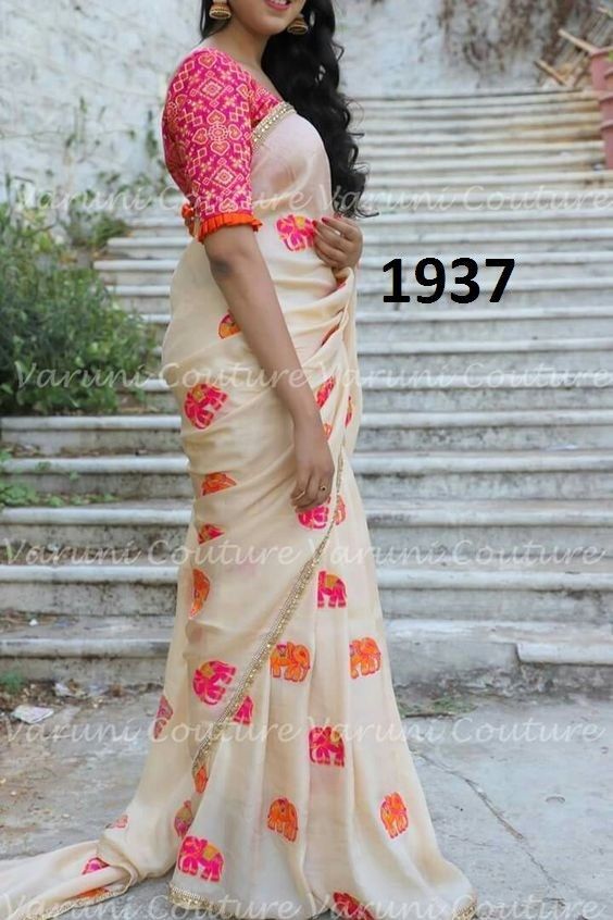 Indian Pakistani Satin Silk Sari Saree Imprimé Numérique Designer Saree Blouse Pièce Indian Pakistani Satin Silk Sari Saree Imprimé Numérique Designer Saree Blouse Pièce