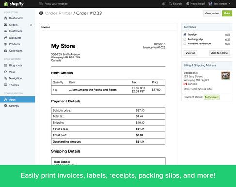 Invoice template for Shopifyu0027s Order Printer Templates for - packing slip template word Invoice template for Shopifyu0027s Order Printer Templates for - packing slip template word