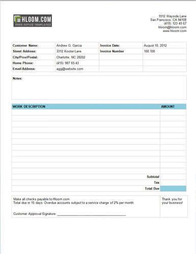Printable Invoices Printable Contractor Invoice Template Free - invoice contractor Printable Invoices Printable Contractor Invoice Template Free - invoice contractor